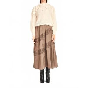 NEW MIRTH verona ruched skirt in walnut